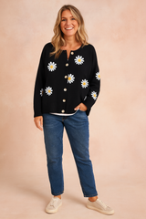 Zofia | Floral pattern cardigan with buttons 2