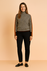 Zuzanna | Herringbone sweater with contrasting inserts 0