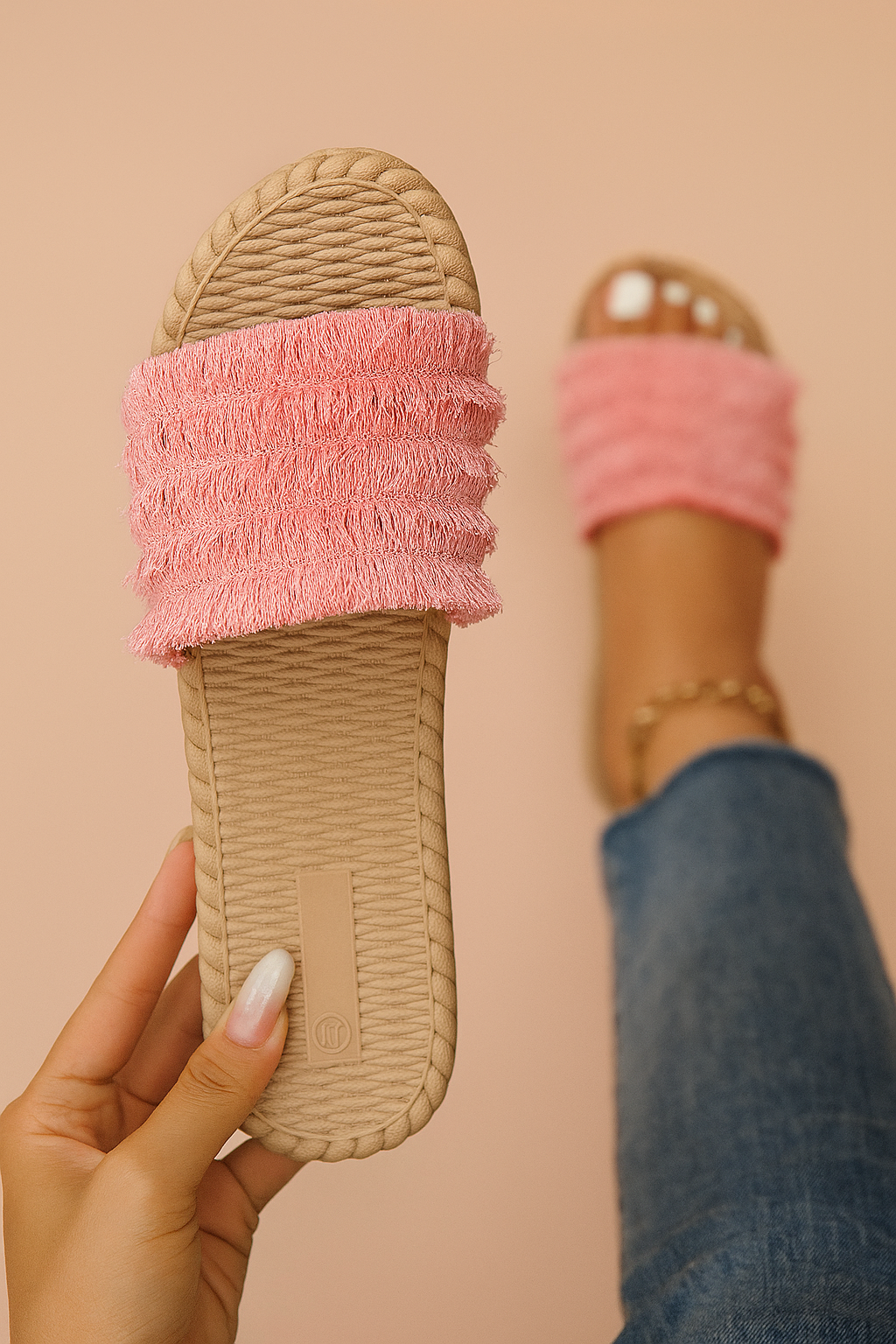 Zuzanna | Stylish flip-flops with fringes 2
