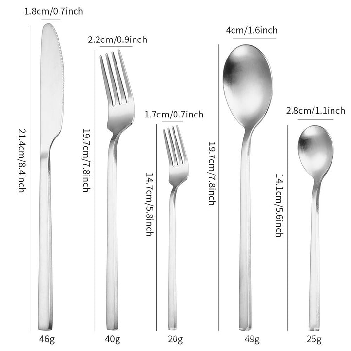 LuxeSteel | Modern Minimalist Cutlery Set with Premium Mirror Finish