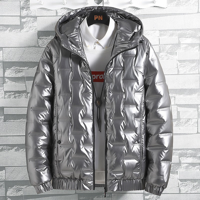 Men's Quilted Winter Jacket with Hood