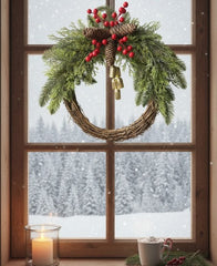 Farmhouse Christmas Wreath, Boho Wreath, Holiday Wreath