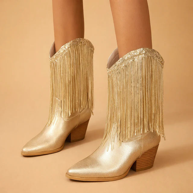 Bottes de cow-boy mi-mollet pour femmes | Talon