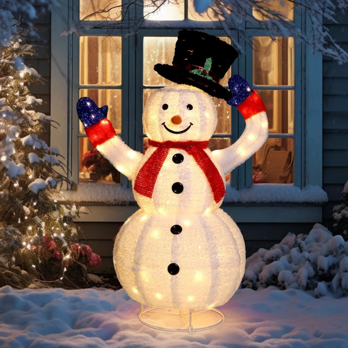 WinterBright – Lighted Christmas Snowman with Warm White LED Glow