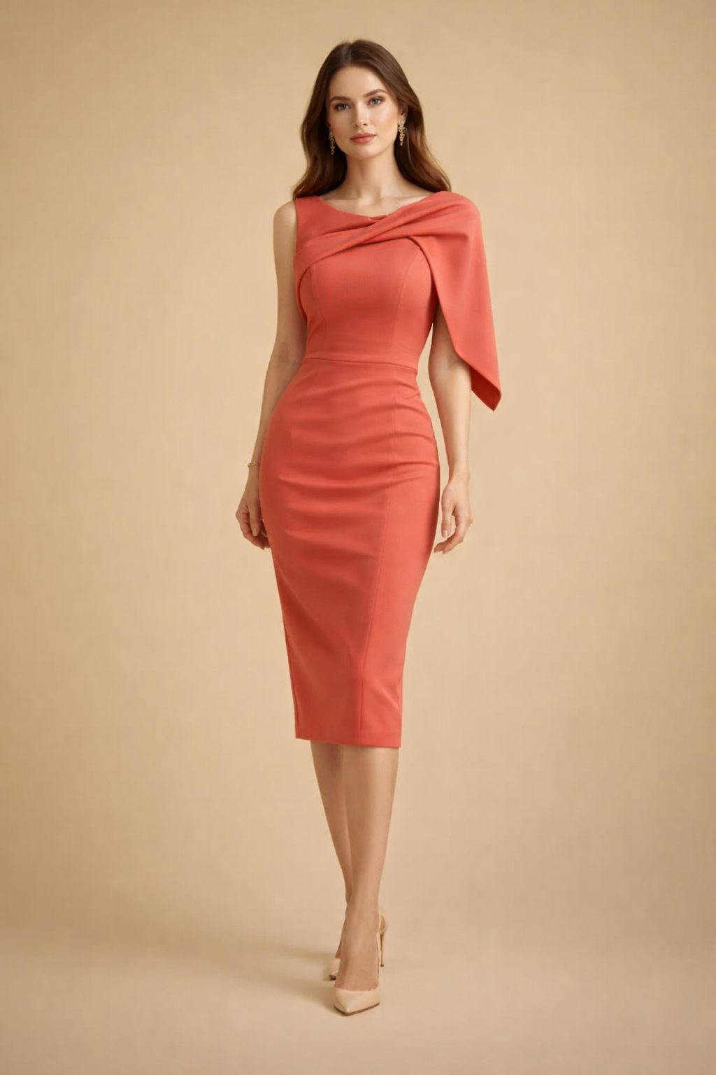 Olivia | Sophisticated Cape Sleeve Women’s Midi Party Top for Evening Occasions