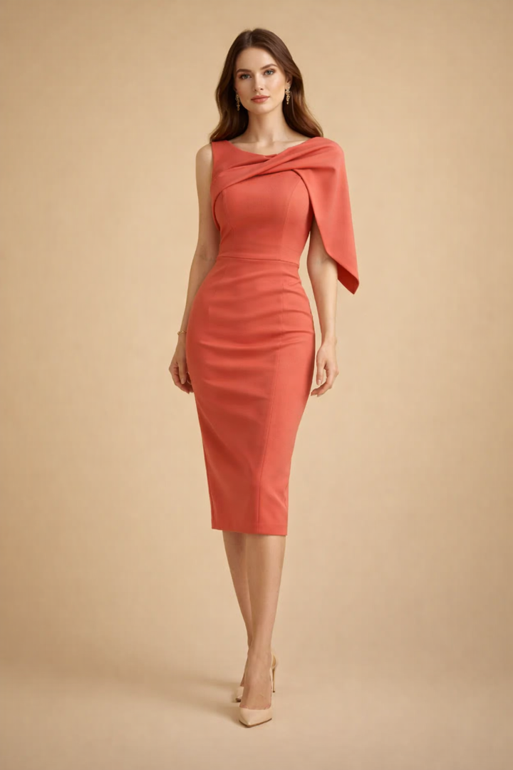 Olivia | Sophisticated Cape Sleeve Women’s Midi Party Top for Evening Occasions