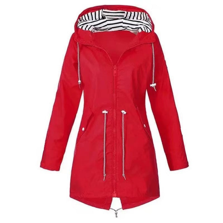 Long Waterproof Raincoat for Women with Hood