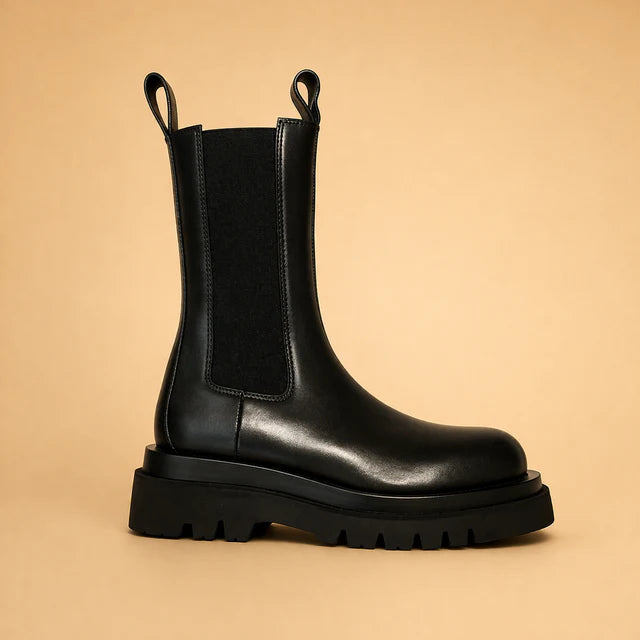 Bottes hautes noires pour femmes | Bottines à enfiler à la cheville
