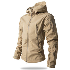 Men's tactical waterproof winter jacket with outdoor hood