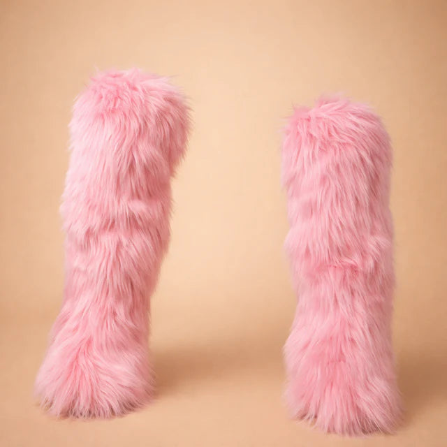 Klaudia | Women's Statement Knee-High Boots with Fur Trim