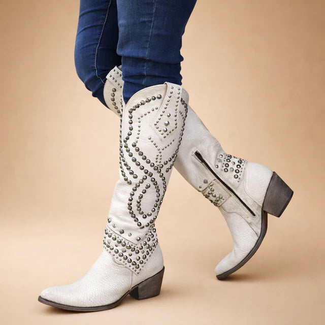 Savrina | Women’s Vintage Knee-High Cowboy Boots for Western Style