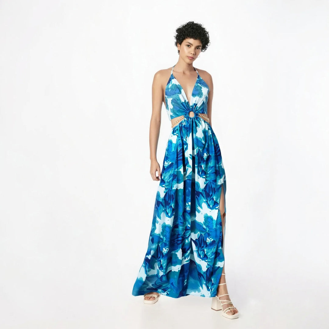 Stephanie | Robe maxi bustier fleurie élégante