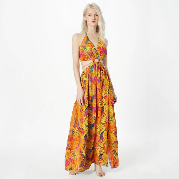 Stephanie | Robe maxi bustier fleurie élégante