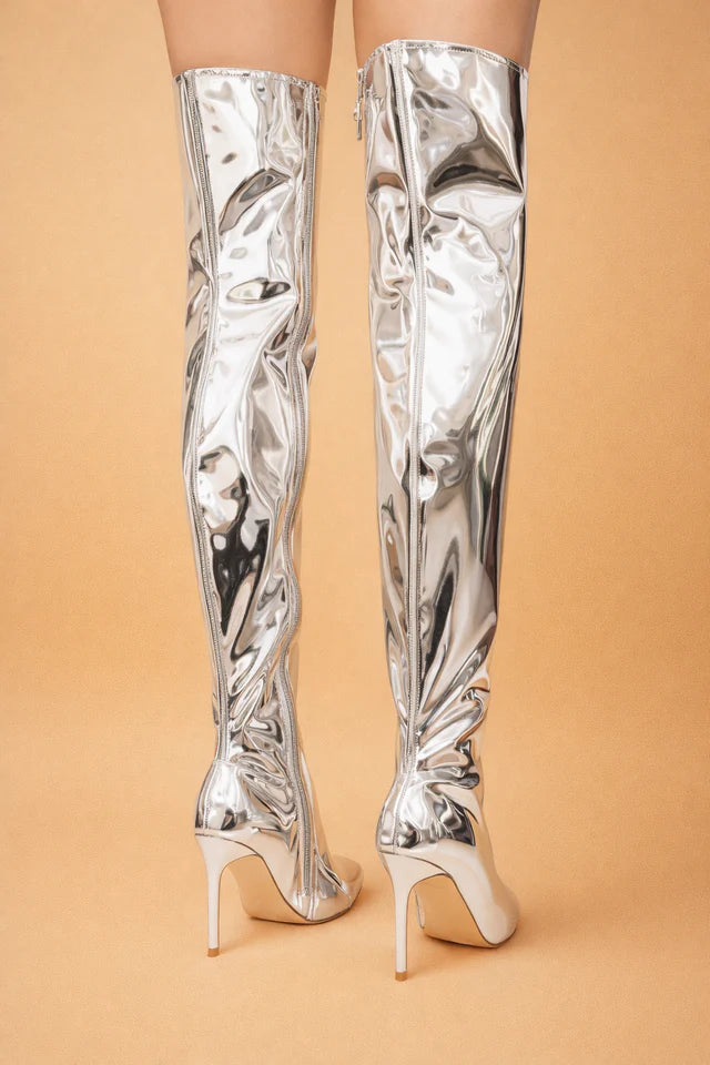 Bottes élégantes pour femmes au-dessus du genou | Avec fermeture éclair