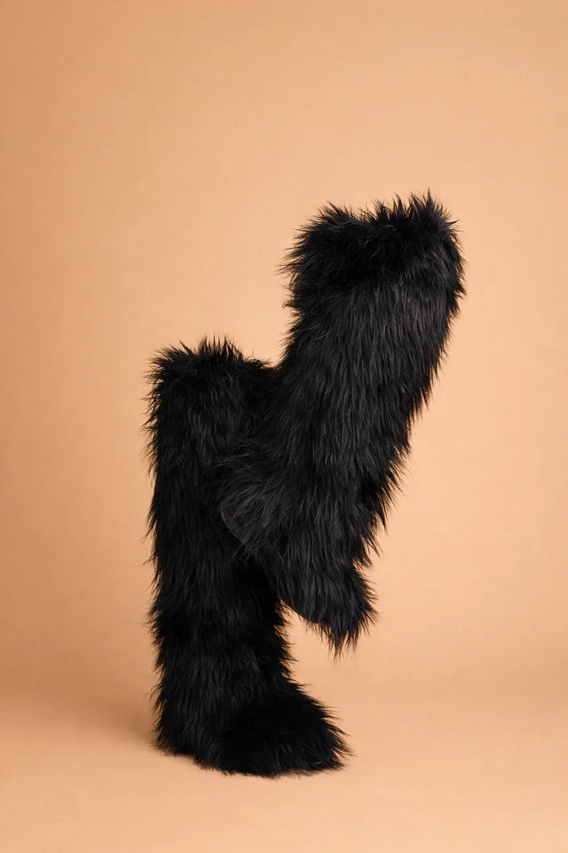 Klaudia | Women's Statement Knee-High Boots with Fur Trim