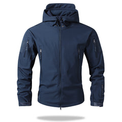 Men's tactical waterproof winter jacket with outdoor hood