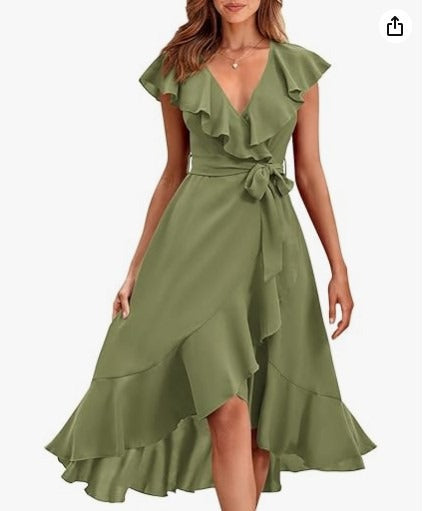 Heather | Robe bohème longue avec col en V
