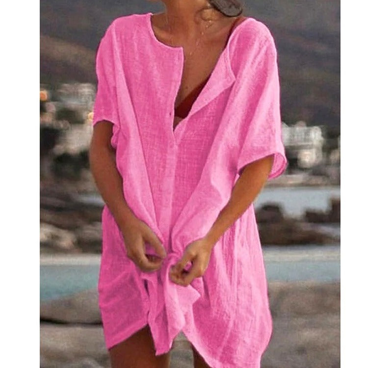 Amelie | Robe midi légère comme paréo de plage et maillot