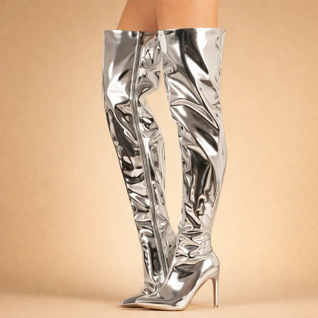 Bottes élégantes pour femmes au-dessus du genou | Avec fermeture éclair