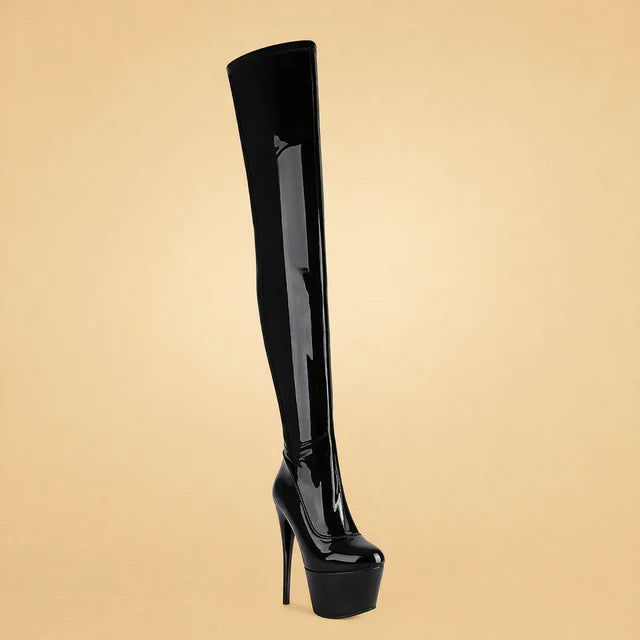 Bottes femme au-dessus du genou | Talon haut à plateforme