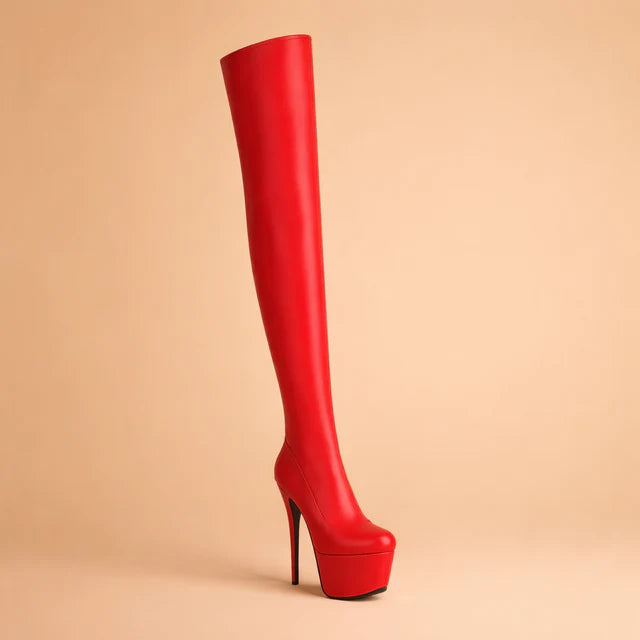 Bottes femme au-dessus du genou | Talon haut à plateforme