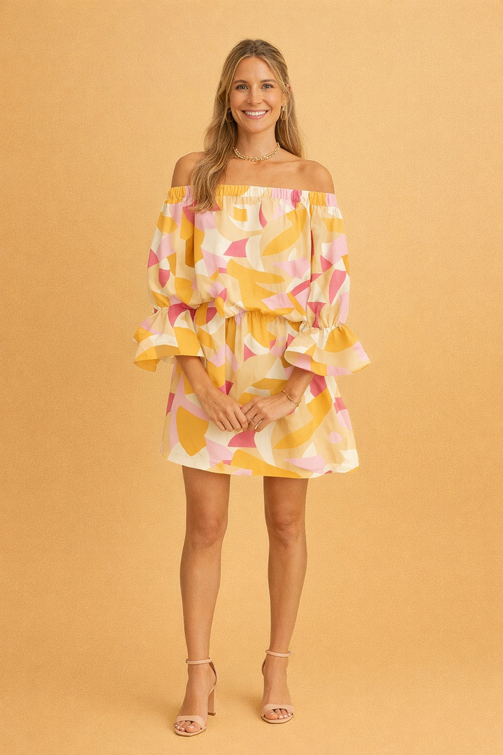Elsie | Sexy Off-the-Shoulder Print Dress