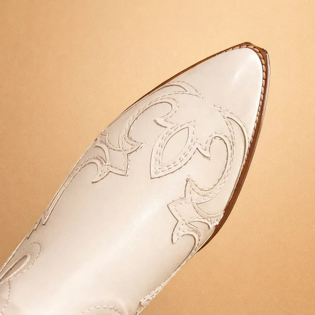 Natalia | Women's Knee-High Cowboy Boots with Embroidered Pattern