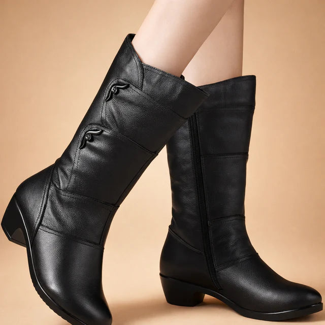 Bottes d'hiver noires pour femmes | Chaudes