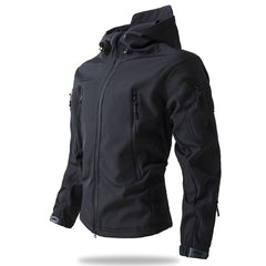 Men's tactical waterproof winter jacket with outdoor hood