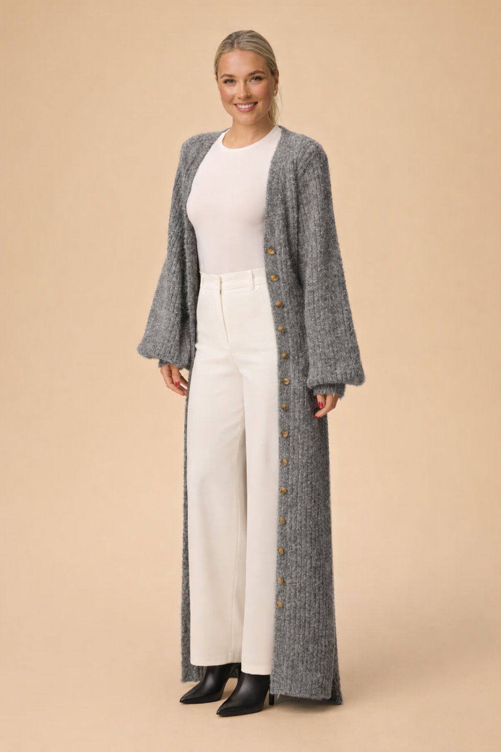 Kimberly | Robe et cardigan Élégance – Style et confort