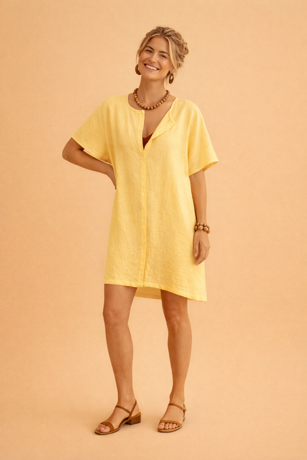 Amelie | Robe midi légère comme paréo de plage et maillot