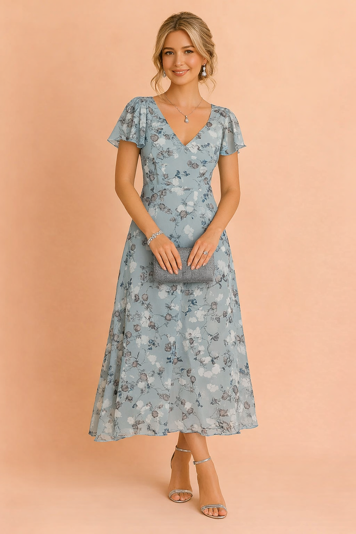 Lilia | Robe midi fleurie élégante