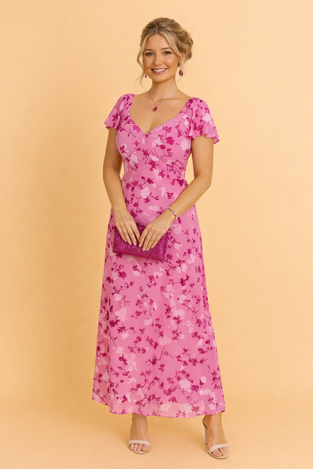 Lilia | Robe midi fleurie élégante