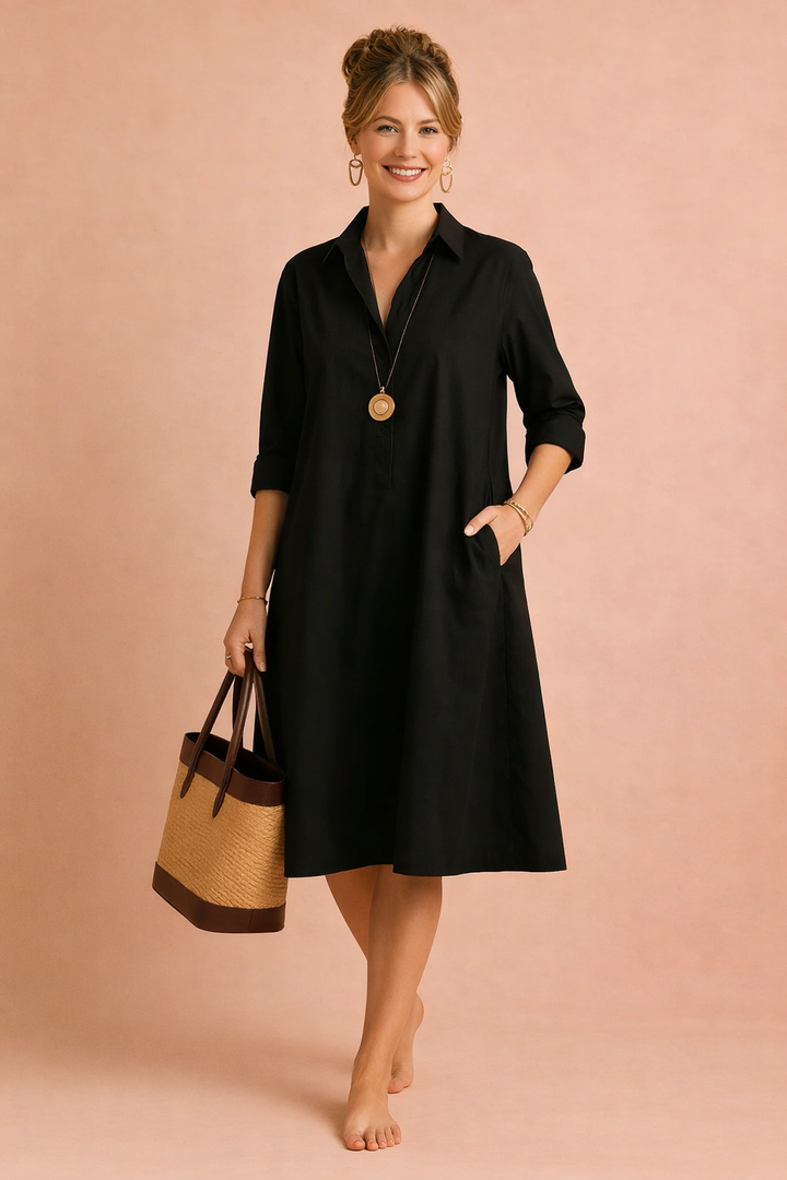 Amara | Effortless Longline Shirt-Style Dress