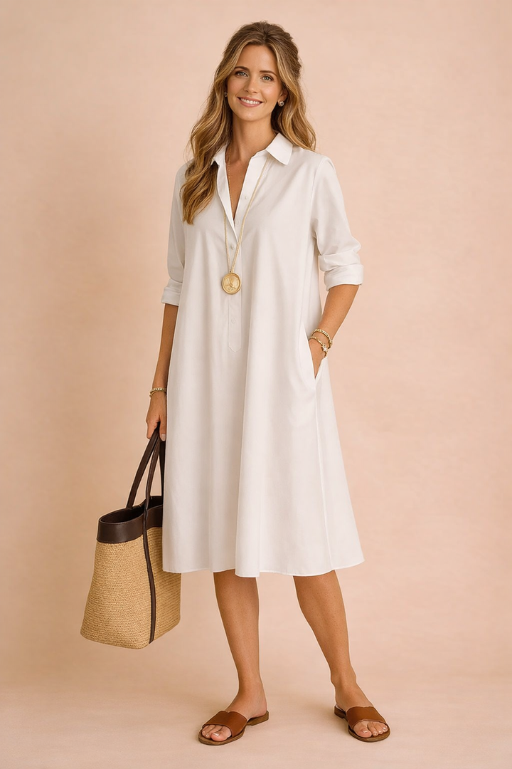 Amara | Effortless Longline Shirt-Style Dress