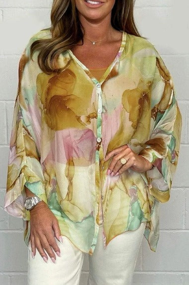 Aurora | Blouse aérienne avec un motif artistique